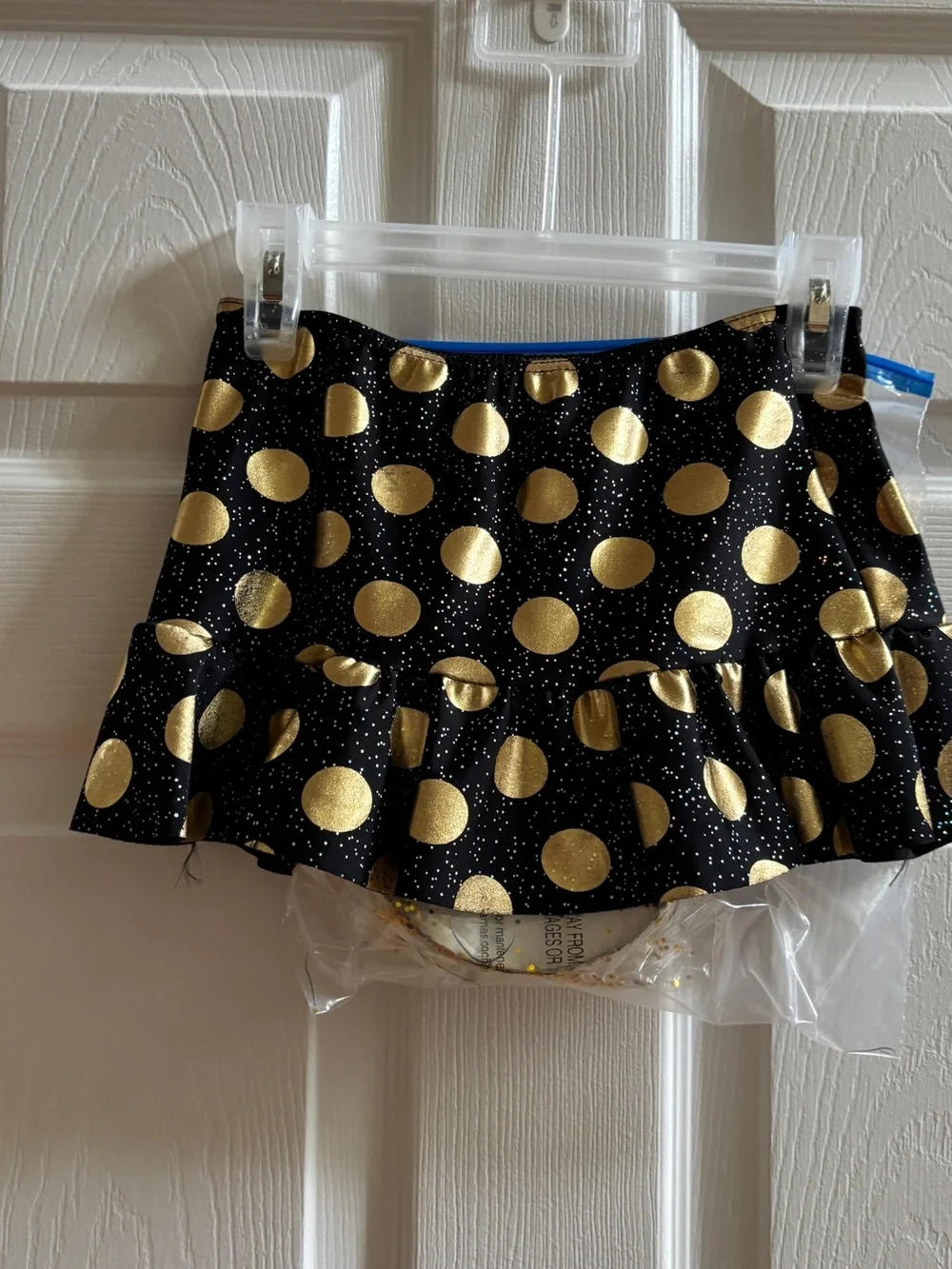 Girls Black and Gold Sequin Dance Costume